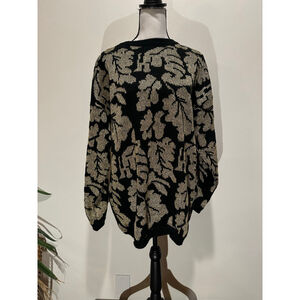 Karen Scott | Early 90s | Italian Made| Metallic Floral Knit Sweater | L